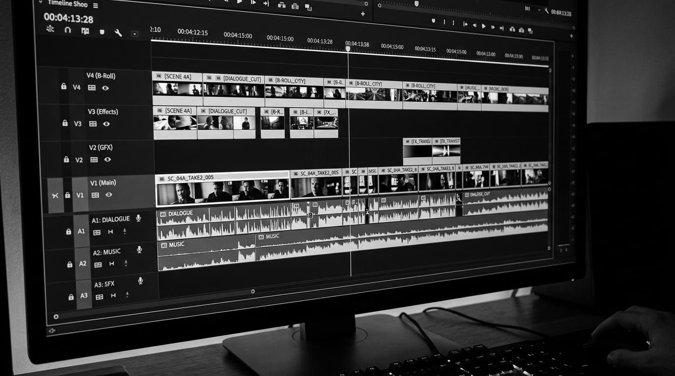 Timeline de Edição de Vídeo
